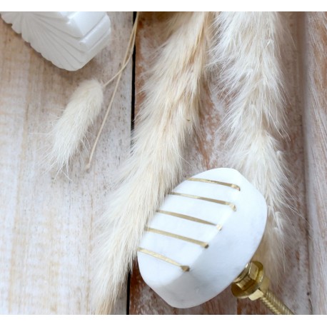 Gałka Meblowa Marmurowa Chic Antique Biała D