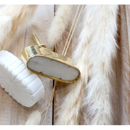 Gałka Meblowa Marmurowa Chic Antique Biała C