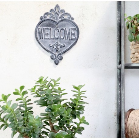 Tabliczka Welcome Chic Antique Szara