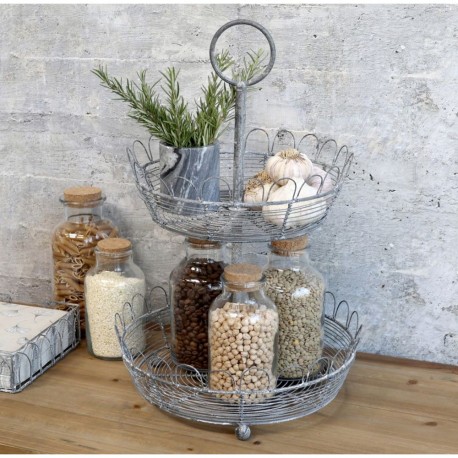 Piętrowa Patera Chic Antique Szara