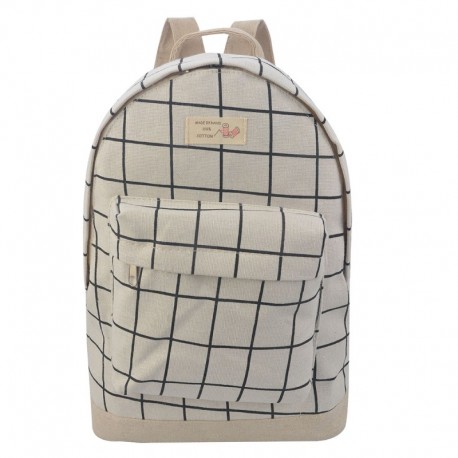 Beżowy Plecak w Kratę Clayre & Eef