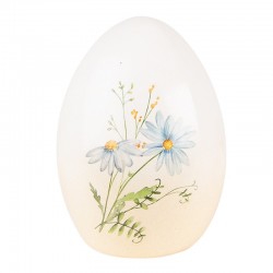 Ceramiczne Jajo Ozdobne w Kwiaty D Clayre & Eef
