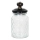 Szklany Pojemnik Kuchenny z Czarnym Wieczkiem A Clayre & Eef