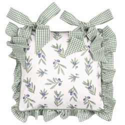 Poszewka Na Poduszkę Na Krzesło Z Oliwkami Zielona Clayre & Eef