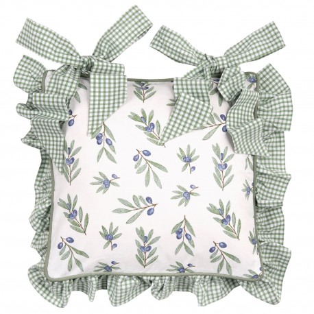 Poszewka Na Poduszkę Na Krzesło Z Oliwkami Zielona Clayre & Eef