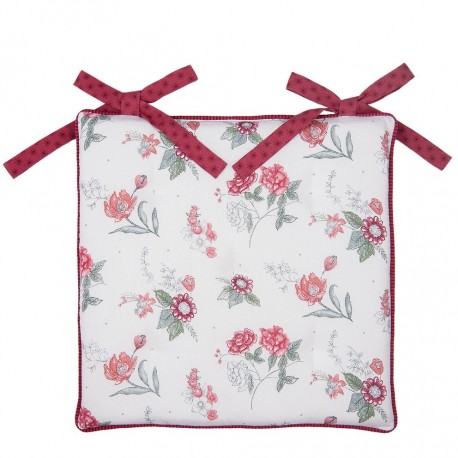 Poduszka Na Krzesło Czerwona Kwiaty Clayre & Eef