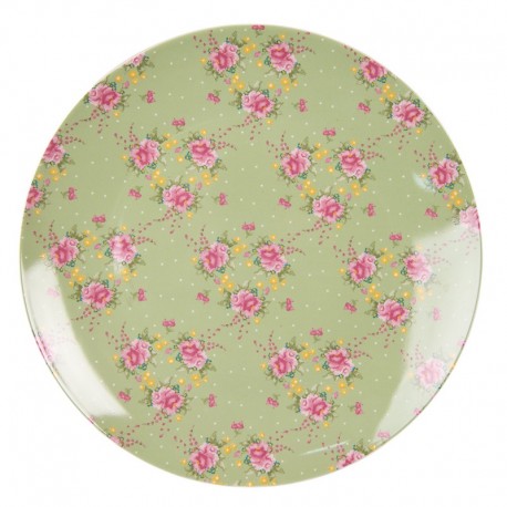 Porcelanowy Talerz Prowansalski Zielony Clayre & Eef
