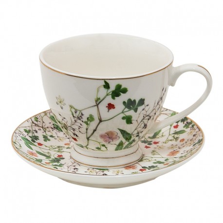  Porcelanowa Filiżanka w Różowe Kwiaty Clayre & Eef