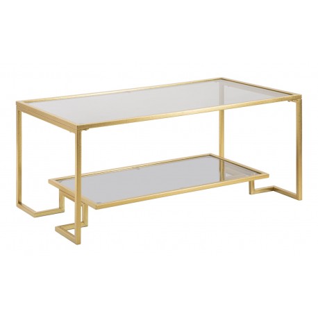 Złoty Stolik Kawowy Metalowy Level Mauro Ferretti