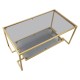 Złoty Stolik Kawowy Metalowy Level Mauro Ferretti