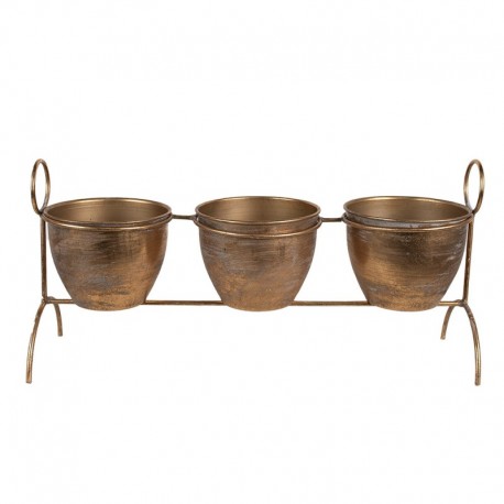 Metalowy Kwietnik z Osłonkami C Clayre & Eef