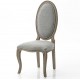 Krzesło w Stylu Prowansalskim Tapicerowany Szare C