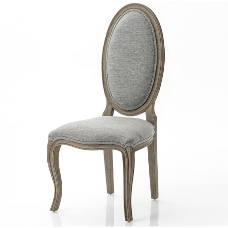 Krzesło w Stylu Prowansalskim Tapicerowany Szare C