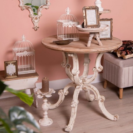 Stolik w Stylu Prowansalskim Okrągły A Clayre & Eef