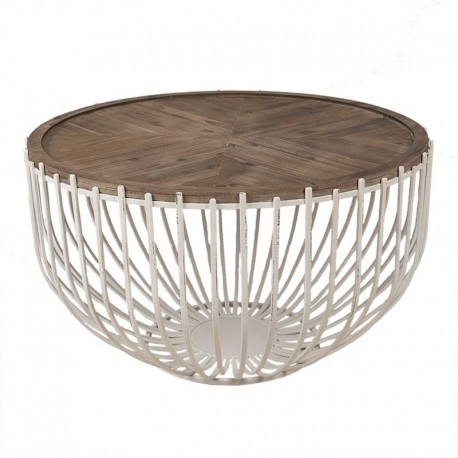 Stolik Kawowy z Drewnianym Blatem B Clayre & Eef