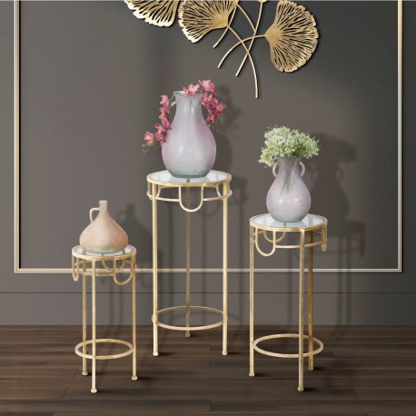 Złote Stoliki/Kwietniki 3 szt. Mauro Ferretti