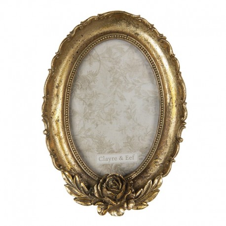 Złota Ramka Na Zdjęcie Owalna Clayre & Eef