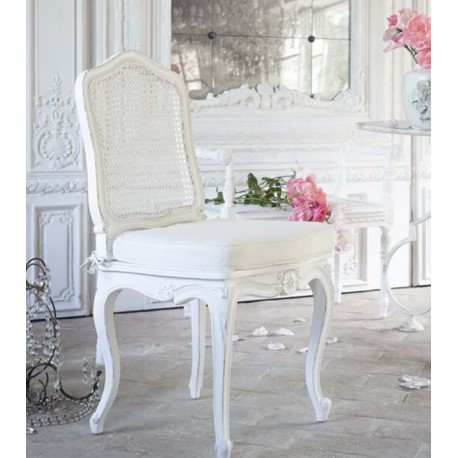 Krzesło Prowansalskie z Poduszką Blanc Mariclò
