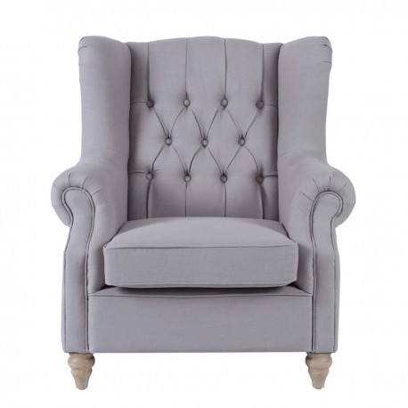 Fotel w Stylu Prowansalskim Szary Blanc Mariclò A