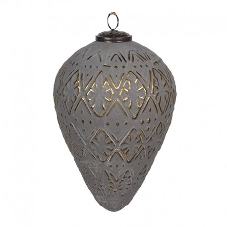 Szklana Bombka Szaro-Złota A Clayre & Eef