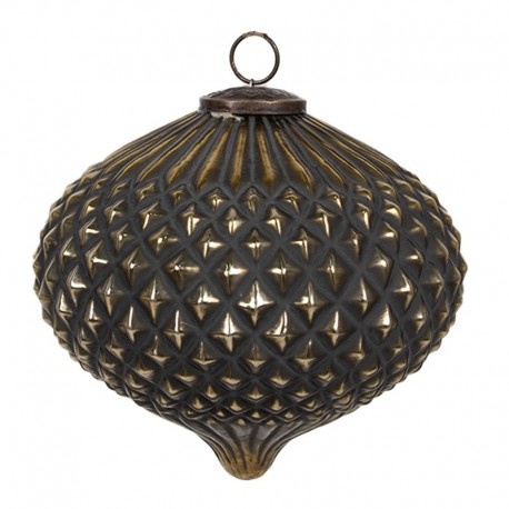 Szklana Bombka Czarno-Złota H Clayre & Eef