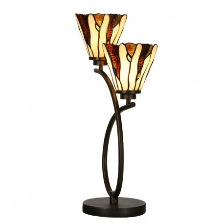 Lampa Stołowa Tiffany Witrażowa 3K Clayre & Eef