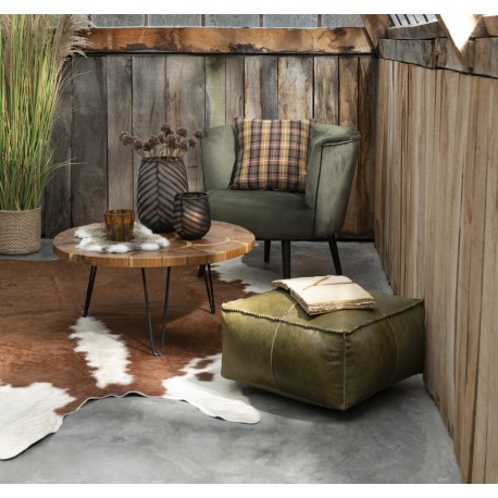 Skórzany Puf Zielony J-Line