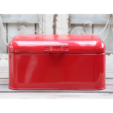 Metalowy Pojemnik Czerwony Chic Antique