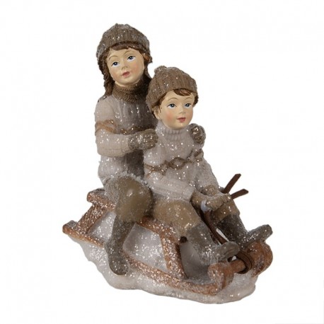 Figurka Świąteczna Dzieci Na Sankach A Clayre & Eef