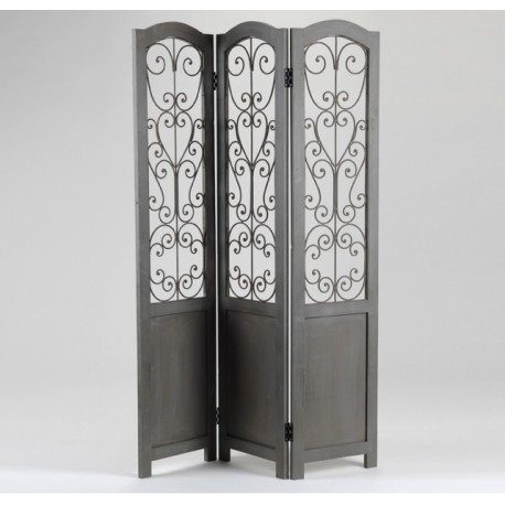 PARAVENT VOLUTES METAL