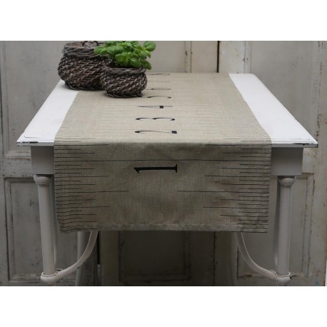 Lniany Bieżnik Na Stół Chic Antique Linijka