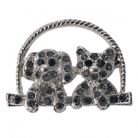 Metalowa Broszka Pies i Kot Clayre & Eef