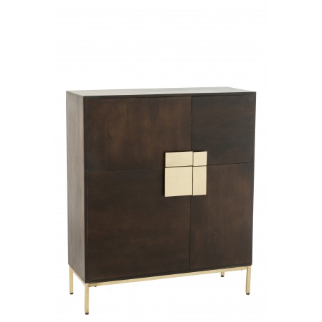 Komoda z Drewna Mango Brązowo-Złota B J-Line