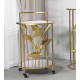Złoty Stolik Na Kółkach Glamour Flow Mauro Ferretti