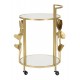Złoty Stolik Na Kółkach Glamour Flow Mauro Ferretti