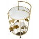 Złoty Stolik Na Kółkach Glamour Flow Mauro Ferretti