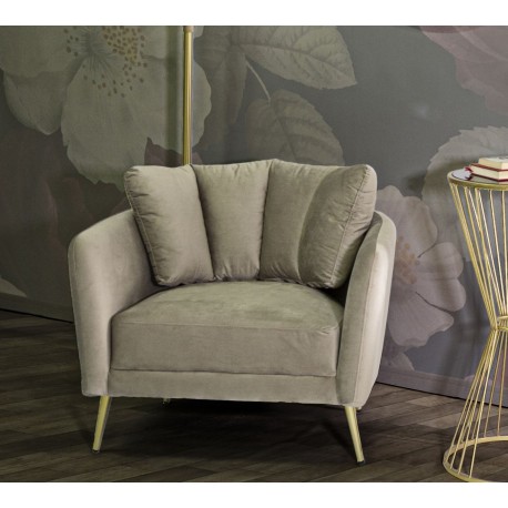 Fotel Glamour Beżowoszary Kiev Mauro Ferretti