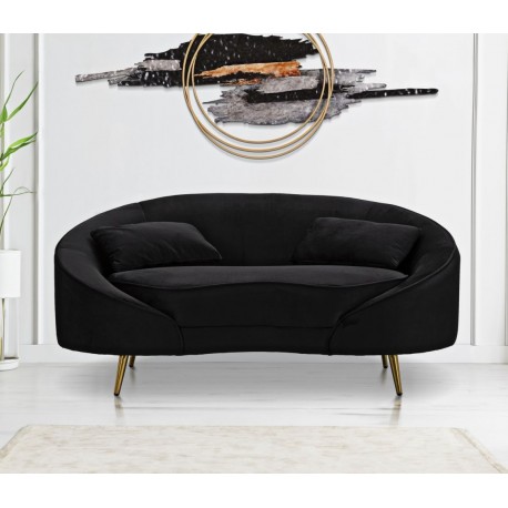 Sofa Glamour Czarna Oslo B Mauro Ferretti