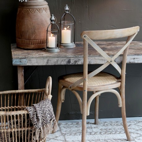 Krzesło z Rattanowym Siedziskiem i Oparciem Chic Antique
