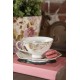 Filiżanka w Kwiaty Porcelanowa z Podstawką I Clayre & Eef