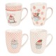 Porcelanowe Kubki Z Babeczkami 4 szt. Clayre & Eef