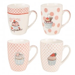Porcelanowe Kubki Z Babeczkami 4 szt. Clayre & Eef