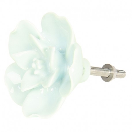 Gałka Meblowa Kwiatek Biało-Zielony B Clayre & Eef