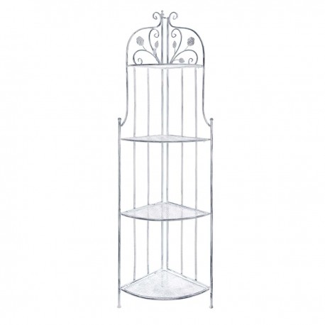 Metalowy Regał Narożny Prowansalski Blanc Mariclò