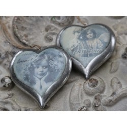 Serca Chic Antique z Aniołkami 2szt.