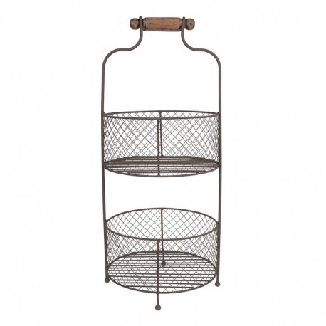 Wysoka Patera z Metalowymi Koszami B Clayre & Eef