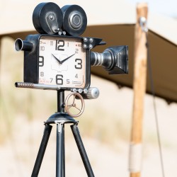 Zegar Vintage Kamera Na Trójnogu