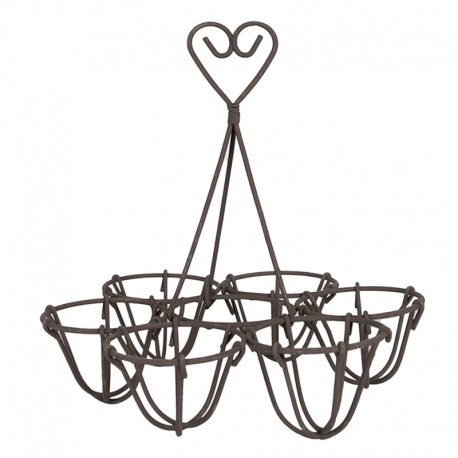 Stojak Na Jajka Metalowy Brązowy Clayre & Eef