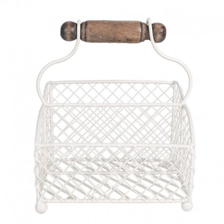 Druciany Koszyk Farmhouse Biały A Clayre & Eef