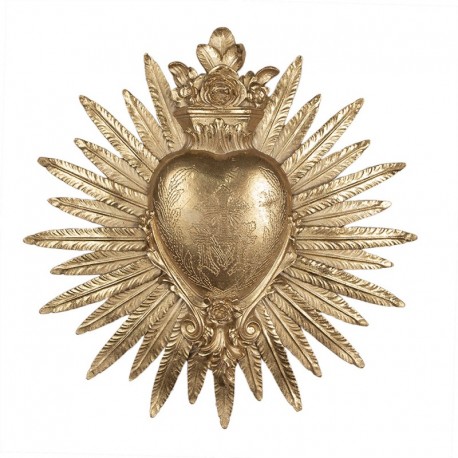 Złota Dekoracja Ścienna Serce B Clayre & Eef